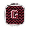 Carolines Treasures Letter G Chevron Garnet and Black Compact Mirror CJ1052-GSCM